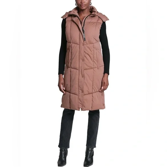 Avec Les Filles Women's Quilted Longline Puffer Vest Sz XL - Picture 1 of 14